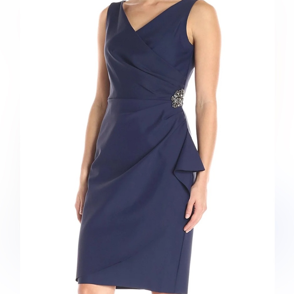 Alex Evenings Blue Embroidered Lace dress Size 10